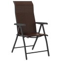 VidaXL Składane krzesła ogrodowe, 4 szt., brązowe, polirattan