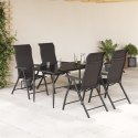 VidaXL Składane krzesła ogrodowe, 4 szt., czarna kawa, polirattan