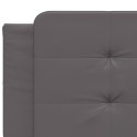 VidaXL Rama łóżka z zagłówkiem, szara, 200x200 cm, sztuczna skóra