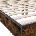 VidaXL Rama łóżka, przydymiony dąb, 135x190 cm