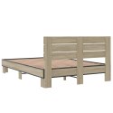 VidaXL Rama łóżka, dąb sonoma, 140x190 cm, materiał drewnopochodny