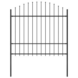 VidaXL Panel ogrodzeniowy z grotami, stal, (1,5-1,75) x 1,7 m, czarny