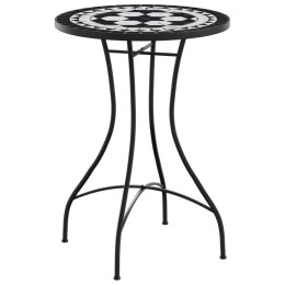 VidaXL Mozaikowy stolik bistro, czarno-biały, Ø50x70 cm, ceramiczny