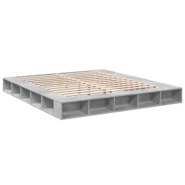 VidaXL Rama łóżka, szarość betonu, 200x200 cm, materiał drewnopochodny