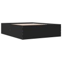 VidaXL Rama łóżka, czarna, 150x200 cm, materiał drewnopochodny
