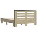 VidaXL Rama łóżka, dąb sonoma, 140x200 cm, materiał drewnopochodny