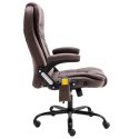 VidaXL Masujące krzesło biurowe, ciemny brąz, sztuczna skóra zamszowa