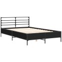 VidaXL Rama łóżka, czarna, 140x190 cm, materiał drewnopochodny i metal