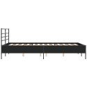 VidaXL Rama łóżka, czarna, 140x190 cm, materiał drewnopochodny i metal