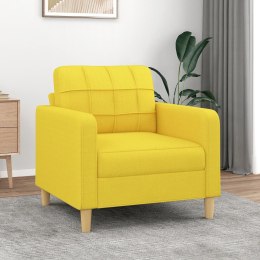 VidaXL Fotel, jasnożółty, 60 cm, obity tkaniną