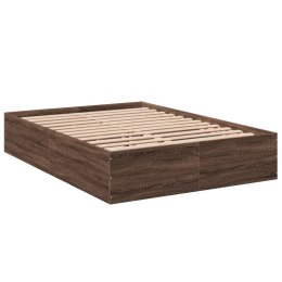 VidaXL Rama łóżka, brązowy dąb, 140x190 cm, materiał drewnopochodny