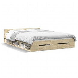 VidaXL Rama łóżka z szufladami, dąb sonoma, 150x200 cm