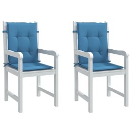 VidaXL Poduszki na krzesła z niskim oparciem, 2 szt., niebieski melanż