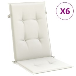 VidaXL Poduszki na krzesła z wysokim oparciem, 6 szt., kremowy melanż