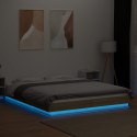 VidaXL Rama łóżka z LED, dąb sonoma, 150x200 cm