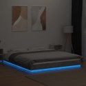 VidaXL Rama łóżka z LED, szarość betonu, 160x200 cm