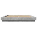 VidaXL Rama łóżka z LED, szarość betonu, 160x200 cm