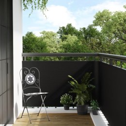 VidaXL Parawan balkonowy, czarny, 1000x100 cm, polirattan