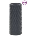 Parawany balkonowe, 10 szt., antracytowe, 255x19 cm, rattan PE