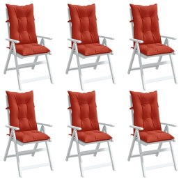 VidaXL Poduszki na krzesła z wysokim oparciem, 6 szt., czerwony melanż