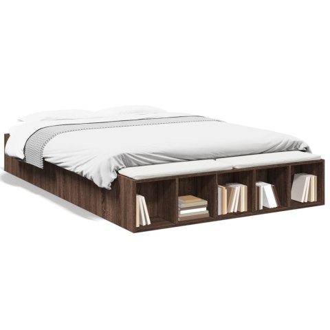VidaXL Rama łóżka, brązowy dąb, 160x200 cm, materiał drewnopochodny