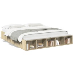 VidaXL Rama łóżka, dąb sonoma, 180x200 cm, materiał drewnopochodny