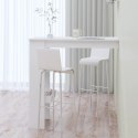 Ścienny stolik barowy, biały o wysokim połysku, 102x45x103,5 cm