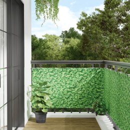 VidaXL Osłona na ogrodzenie, zielona, wzór roślin, 400x75 cm, PVC