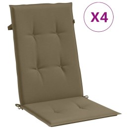 VidaXL Poduszki na krzesła z wysokim oparciem, 4 szt., melanż taupe