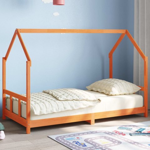 VidaXL Rama łóżka dziecięcego, woskowy brąz, 90x190 cm, drewno sosnowe