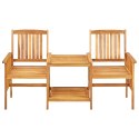 VidaXL Krzesła ogrodowe ze stolikiem i poduszkami, drewno akacjowe
