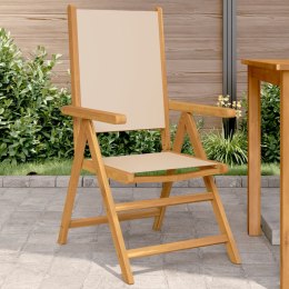 VidaXL Krzesła ogrodowe, 2 szt., beżowe, drewno akacjowe i tkanina