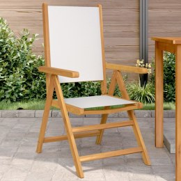 VidaXL Krzesła ogrodowe, 2 szt., kremowe, drewno akacjowe i tkanina