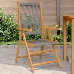 VidaXL Krzesła ogrodowe, 2 szt., szare, drewno akacjowe i PP