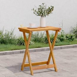 VidaXL Składany stolik ogrodowy, 50x36x60 cm, lite drewno akacjowe