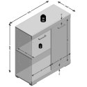 FMD Szafka z 2 drzwiczek, 80x34,9x89,9 cm, dąb