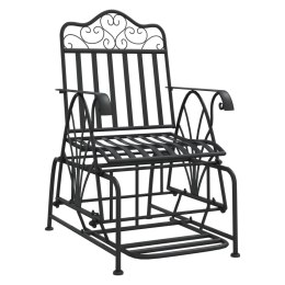 Bujane krzesło ogrodowe, 61 cm, czarne, stalowe