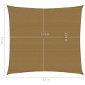 Żagiel przeciwsłoneczny, 160 g/m², taupe, 2,5x2,5 m, HDPE