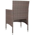 4-cz. zestaw krzeseł i stołków ogrodowych, rattan PE, brązowy