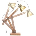 VidaXL Industrialna lampa stołowa, mosiężna, okrągła, 58x18x90 cm, E27