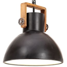 VidaXL Industrialna lampa wisząca, 25 W, czarna, okrągła, 30 cm, E27