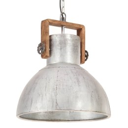 VidaXL Industrialna lampa wisząca, 25 W, srebrna, okrągła, 40 cm, E27