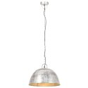 VidaXL Industrialna lampa wisząca, 25 W, srebrna, okrągła, 41 cm, E27