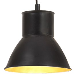 VidaXL Lampa wisząca, 25 W, czarna, okrągła, 17 cm, E27