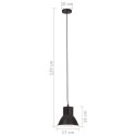 VidaXL Lampa wisząca, 25 W, czarna, okrągła, 17 cm, E27