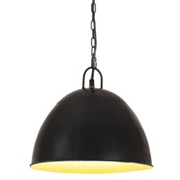 VidaXL Industrialna lampa wisząca, 25 W, czarna, okrągła, 31 cm, E27