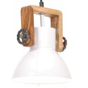 VidaXL Industrialna lampa wisząca, 25 W, biała, okrągła, 19 cm, E27