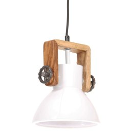 VidaXL Industrialna lampa wisząca, 25 W, biała, okrągła, 19 cm, E27