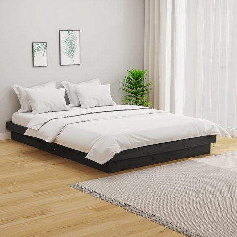 Rama łóżka, szara, lite drewno, 150x200 cm