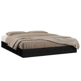 Rama łóżka, czarna, 120 x 200 cm, lite drewno